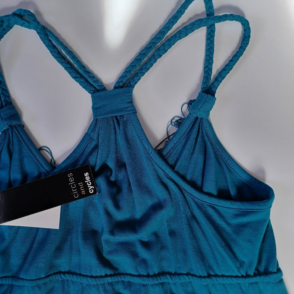 Teal Fringed Racerback Tank - Picture 3 of 6
